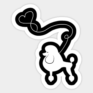 dog cute poodle heart Sticker